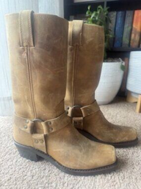 Frye Kate Harness Boot Tan Suede